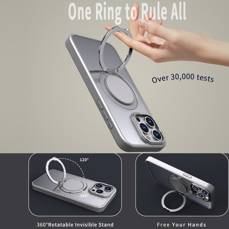 For iPhone 13 Pro Max 360-degree Rotating MagSafe Magnetic Holder Phone Case(Titanium Grey) - iPhone 13 Pro Max Cases by buy2fix | Online Shopping UK | buy2fix