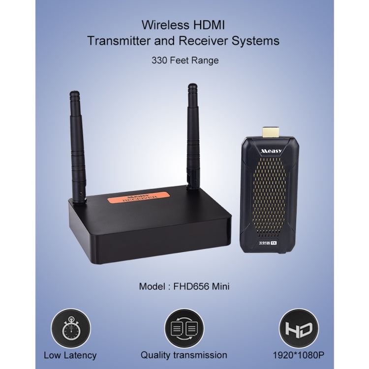 Measy FHD656 Mini 1080P HDMI 1.4 HD Wireless Audio Video Transmitter Receiver Extender Transmission System, Transmission Distance: 100m, UK Plug - Amplifier by Measy | Online Shopping UK | buy2fix