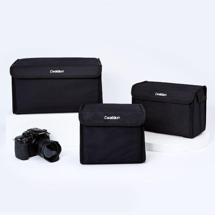 Cwatcun H80 Large Capacity Foldable Inner Camera Bag Photography Lens Bag, Size:34.5 x 19 x 26cm L(Black) - Soft Bag by Cwatcun | Online Shopping UK | buy2fix