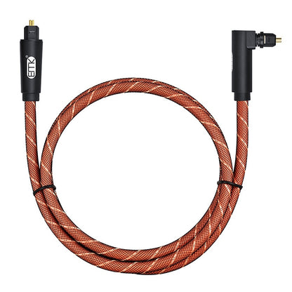 EMK 90 Degree Swivel Adjustable Right Angled 360 Degrees Rotatable Plug Nylon Woven Mesh Optical Audio Cable, Cable Length:3m(Orange) - Audio Optical Cables by EMK | Online Shopping UK | buy2fix