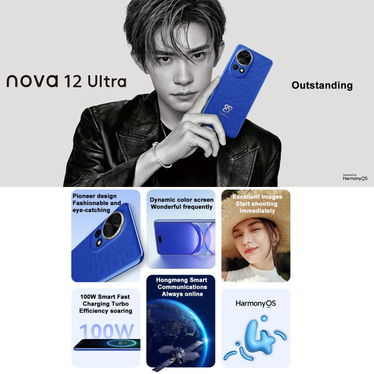 Huawei nova 12 Ultra, 12GB+1TB, Screen Fingerprint Identification, 6.76 inch HarmonyOS 4.0 Octa Core, Network: 4G, NFC, OTG, Not Support Google Play(Grey) - Huawei Mate & P by Huawei | Online Shopping UK | buy2fix