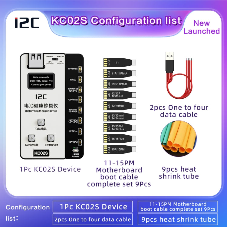 i2C KC02S Battery Health Recovery Device Activation Instrument For iPhone 11-15 Series - Test Tools by buy2fix | Online Shopping UK | buy2fix