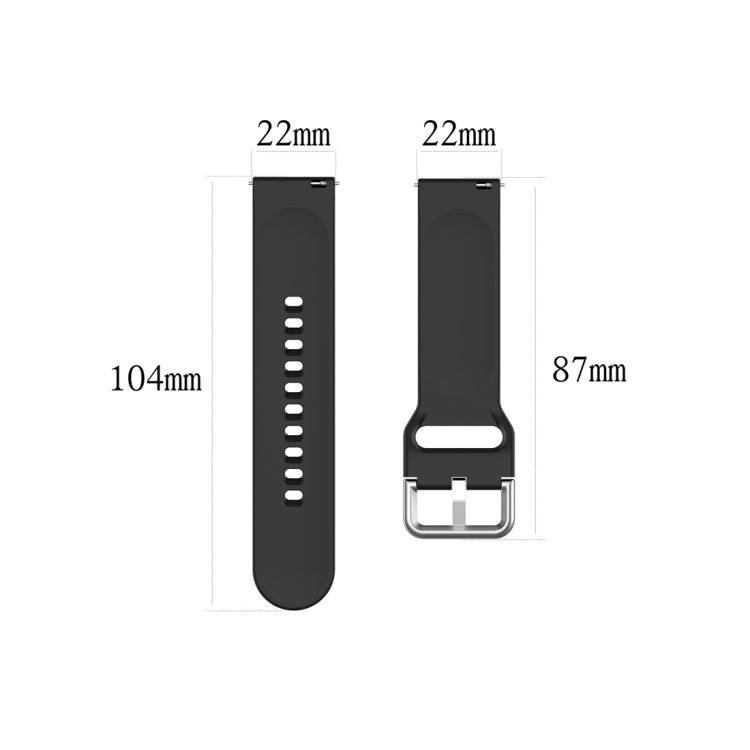 For Xiaomi Haylou Solar LS05 Silicone Solid Color Silver Buckle Watch Band, Size: 22mm(Rock Green) - Smart Wear by buy2fix | Online Shopping UK | buy2fix