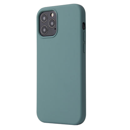 For iPhone 12 / 12 Pro Solid Color Liquid Silicone Shockproof Protective Case(Pine Green) - iPhone 12 / 12 Pro Cases by buy2fix | Online Shopping UK | buy2fix