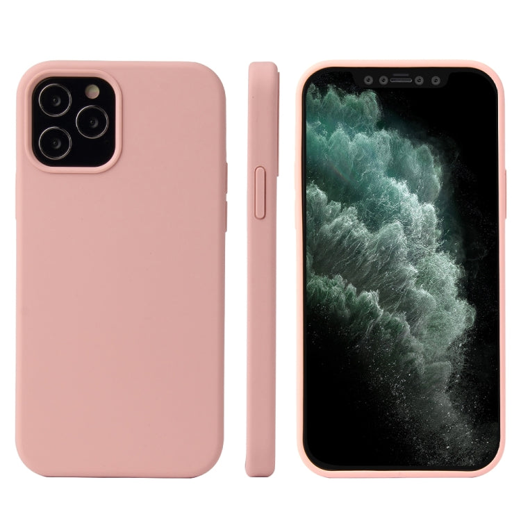 For iPhone 12 / 12 Pro Solid Color Liquid Silicone Shockproof Protective Case(Carmine) - iPhone 12 / 12 Pro Cases by buy2fix | Online Shopping UK | buy2fix