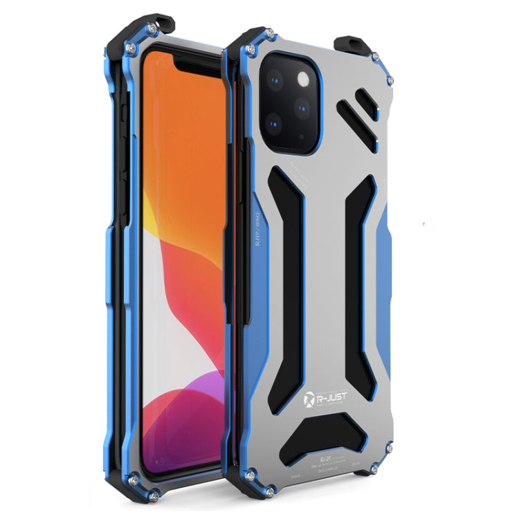 For iPhone 12 Pro Max R-JUST Shockproof Armor Metal Protective Case(Blue) - iPhone 12 Pro Max Cases by R-JUST | Online Shopping UK | buy2fix