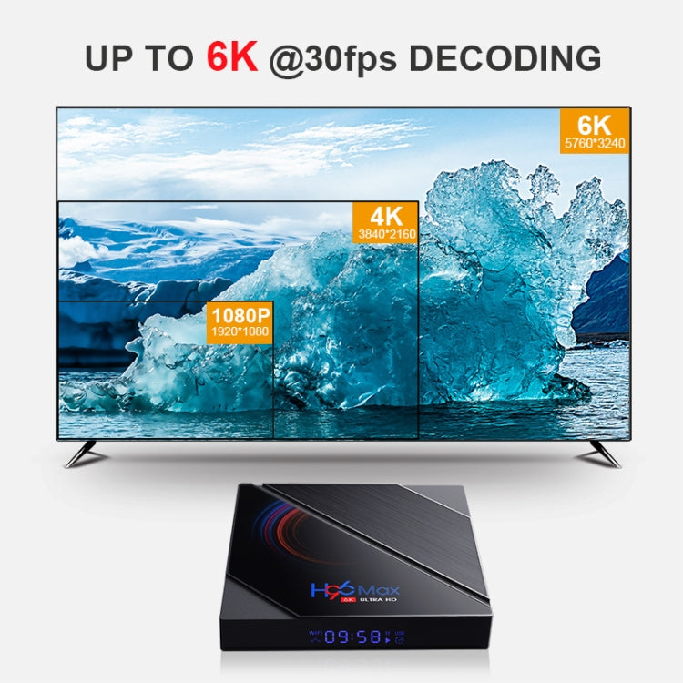 H96 Max 6K Ultra HD Smart TV Box with Remote Controller, Android 10.0, Allwinner H616 Quad Core ARM Cortex-A53, 4GB+32GB, Support TF Card / USBx2 / AV / HDMI / WIFI, UK Plug - Consumer Electronics by buy2fix | Online Shopping UK | buy2fix