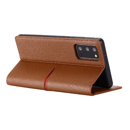 For Samsung Galaxy Note 20 GEBEI Top-grain Leather Horizontal Flip Protective Case with Holder & Card Slots & Wallet & Photo Frame(Brown) - Galaxy Note20 Cases by GEBEI | Online Shopping UK | buy2fix