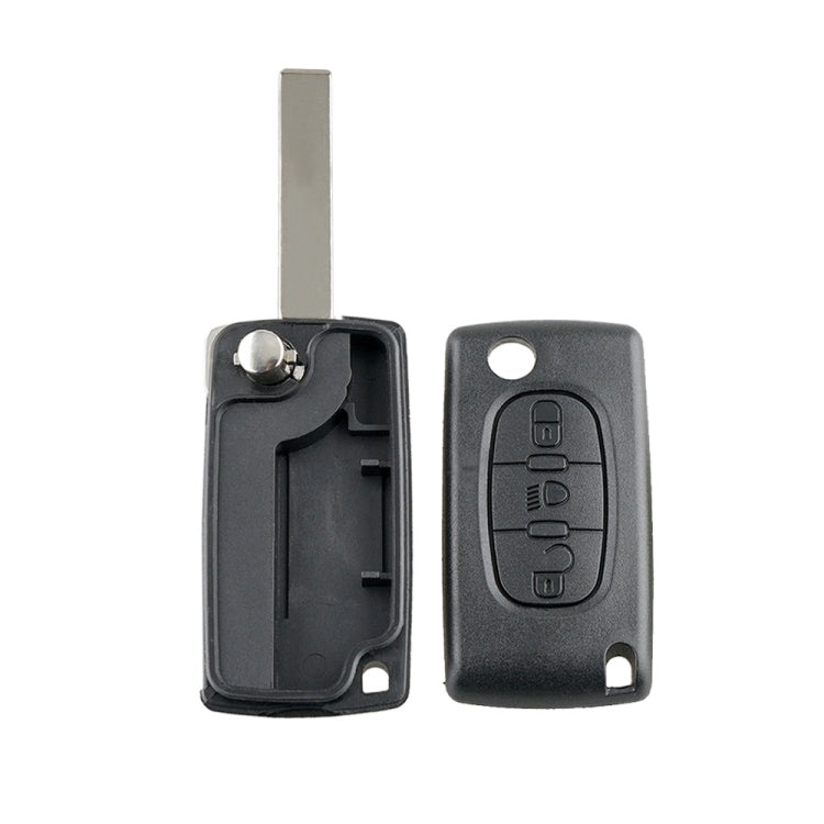 Car 3-button Folding Key Shell Remote Control Case with Slot without Holder for Peugeot / Citroen - Remote Car Key by buy2fix | Online Shopping UK | buy2fix