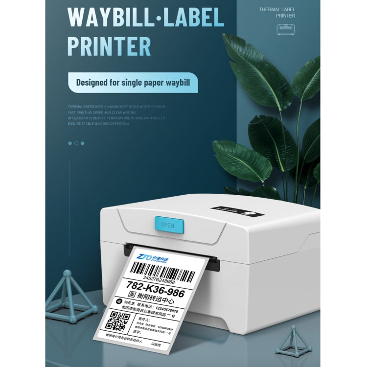 ZJ-8600 76x130 Single Paper Waybill Express Bill Label Printer, USB + Bluetooth Version, EU Plug - Consumer Electronics by buy2fix | Online Shopping UK | buy2fix