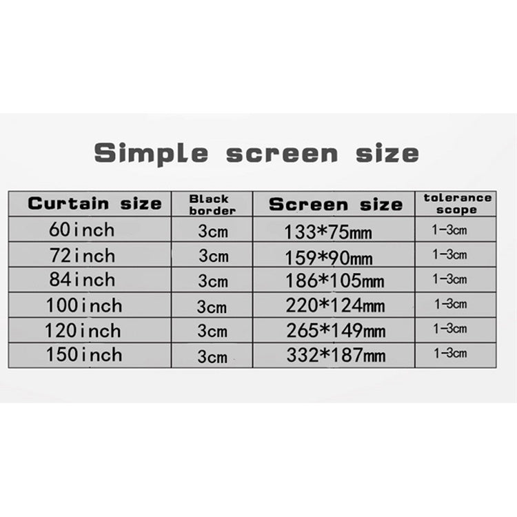 Simple Folding Thin Polyester Projector Film Curtain, Size:72 inch (16:9) Projection Area: 159x90cm - Consumer Electronics by buy2fix | Online Shopping UK | buy2fix