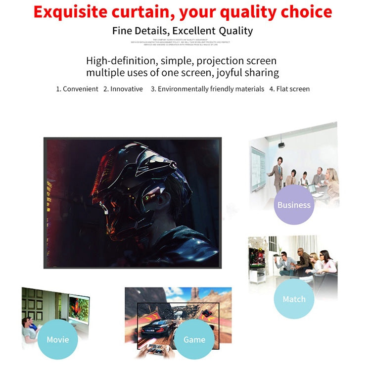 Simple Folding Thin Polyester Projector Film Curtain, Size:84 inch (16:9) Projection Area: 186x105cm - Consumer Electronics by buy2fix | Online Shopping UK | buy2fix