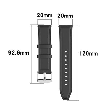 20mm Silicone Leather Watch Band for Samsung Galaxy Watch 3 41mm(Brown) - Watch Bands by buy2fix | Online Shopping UK | buy2fix