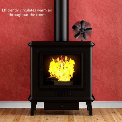 YL602 5-Blade High Temperature Metal Heat Powered Fireplace Stove Fan (Rose Red) - Consumer Electronics by buy2fix | Online Shopping UK | buy2fix