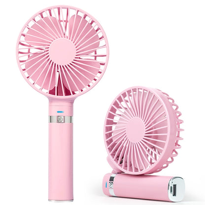 S2 Portable Foldable Handheld Electric Fan, with 3 Speed Control & Night Light (Pink) - Consumer Electronics by buy2fix | Online Shopping UK | buy2fix