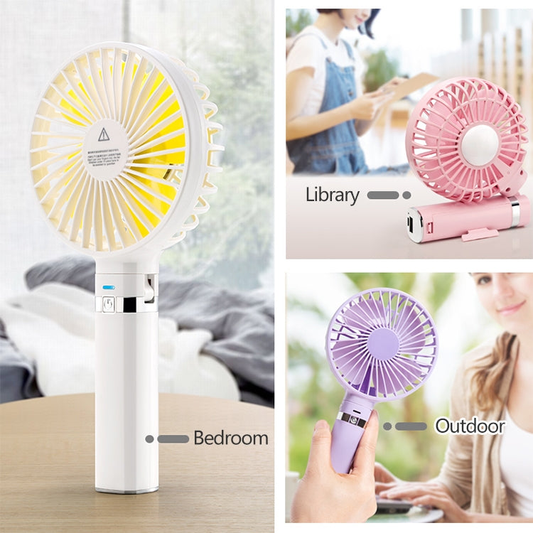 S2 Portable Foldable Handheld Electric Fan, with 3 Speed Control & Night Light (Mint Green) - Consumer Electronics by buy2fix | Online Shopping UK | buy2fix