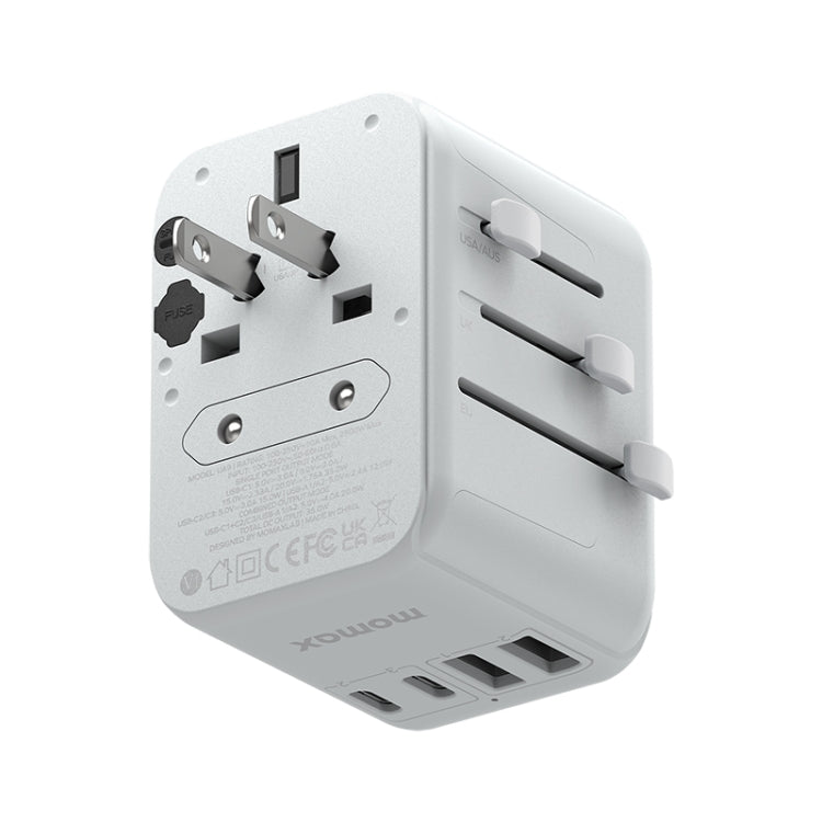 MOMAX 1-World UA9 PD 35W Fast Charger Power Adapter(White) -  by MOMAX | Online Shopping UK | buy2fix