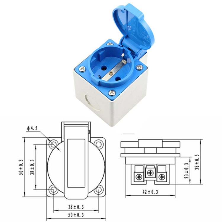 Outdoor IP44 Waterproof Socket with Cover, EU Plug - Consumer Electronics by buy2fix | Online Shopping UK | buy2fix