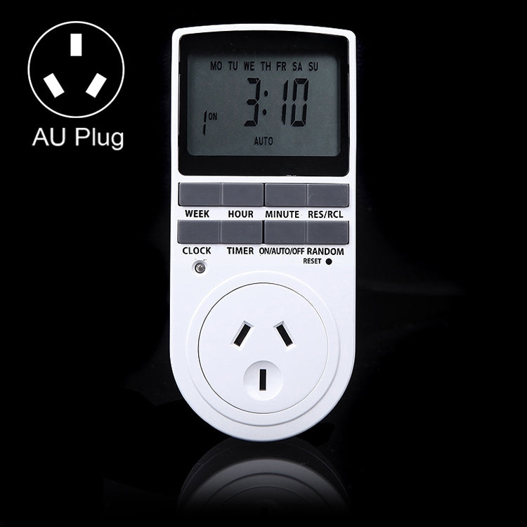 AC 240V Smart Home Plug-in Programmable LCD Display Clock Summer Time Function 12/24 Hours Changeable Timer Switch Socket, AU Plug - Consumer Electronics by buy2fix | Online Shopping UK | buy2fix