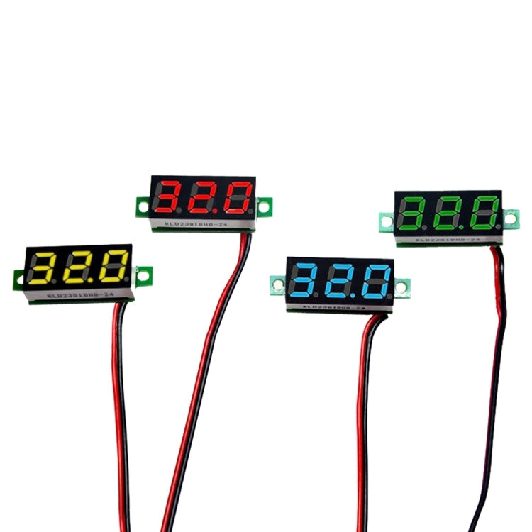 10 PCS 0.28 inch 2 Wires Adjustable Digital Voltage Meter, Color Light Display, Measure Voltage: DC 2.5-30V (Yellow) - Consumer Electronics by buy2fix | Online Shopping UK | buy2fix