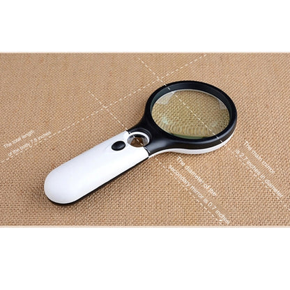 Reading Visual Magnifier with 3 LED Light, Mini Portable 3-45X Handheld (Black) - Consumer Electronics by buy2fix | Online Shopping UK | buy2fix