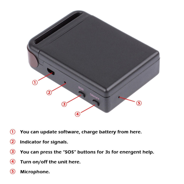 TK102B 2G GSM / GPRS /  GPS Locator Vehicle Car Mini Realtime Online Tracking Device Locator Tracker for Kids, Cars, Pets, GPS Accuracy: 5-15m - Personal Tracker by buy2fix | Online Shopping UK | buy2fix