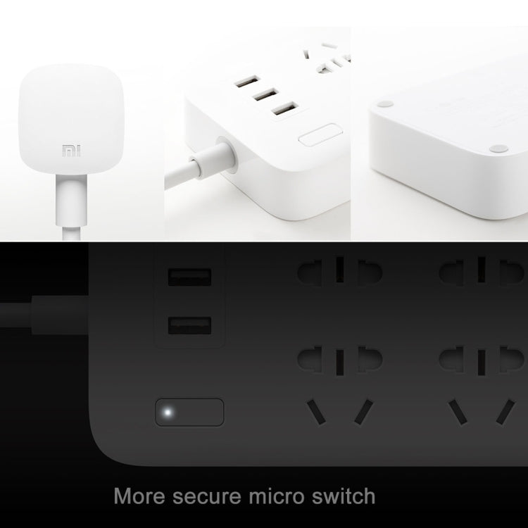 Original Xiaomi Mijia Smart 6 New Chinese Standard Sockets 5V/2.1A 3-USB Ports Power Strip Patch Board Plug Board Basic Edition with Circular Indicator Light(White) - Consumer Electronics by Xiaomi | Online Shopping UK | buy2fix