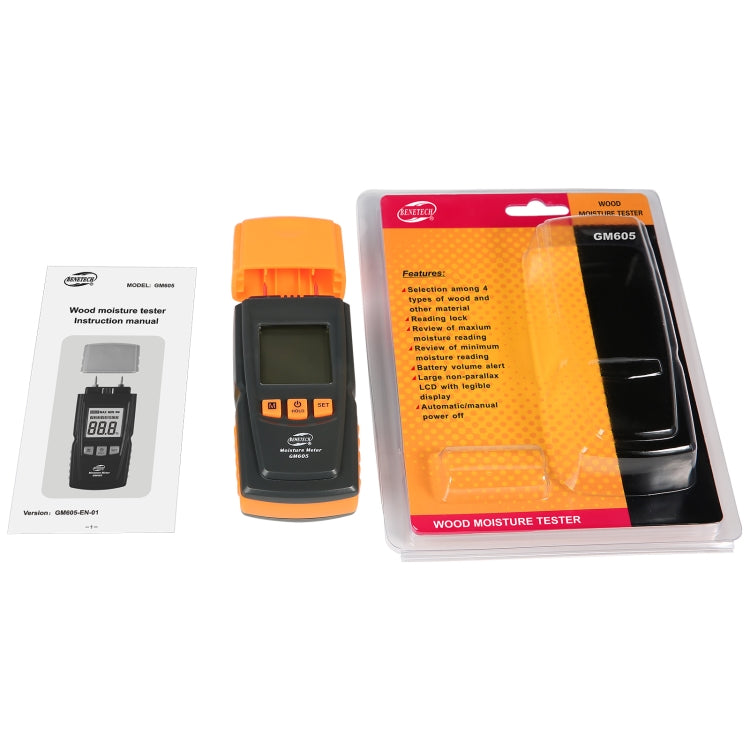 BENETECH GM605 Digital Wood Moisture Meter Humidity Tester Timber Damp Detector - Consumer Electronics by BENETECH | Online Shopping UK | buy2fix