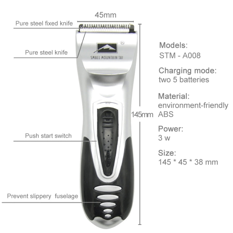Battery Power Supplied Electric Hair Shaver For Children Man Haircut Machine(Silver) - Hair Trimmer by buy2fix | Online Shopping UK | buy2fix