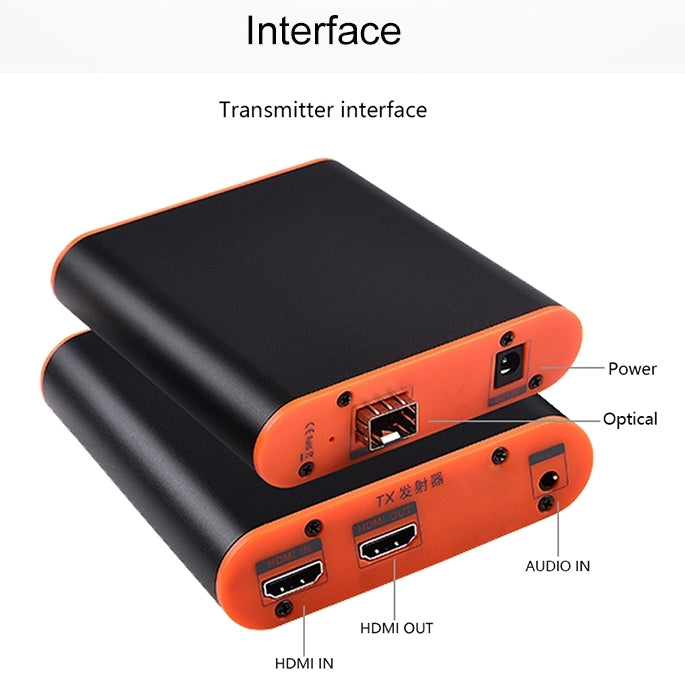 OPT882 HDMI Extender (Receiver & Sender) Fiber Optic Extender , Transmission Distance: 20KM (UK Plug) - Amplifier by buy2fix | Online Shopping UK | buy2fix