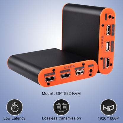 OPT882-KVM HDMI Extender (Receiver & Sender) Fiber Optic Extender with USB Port and KVM Function, Transmission Distance: 20KM (AU Plug) - Amplifier by buy2fix | Online Shopping UK | buy2fix