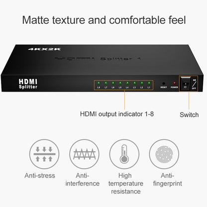 1 x 8 Full HD 1080P HDMI Splitter with Switch, Support 3D & 4K x 2K -  by buy2fix | Online Shopping UK | buy2fix