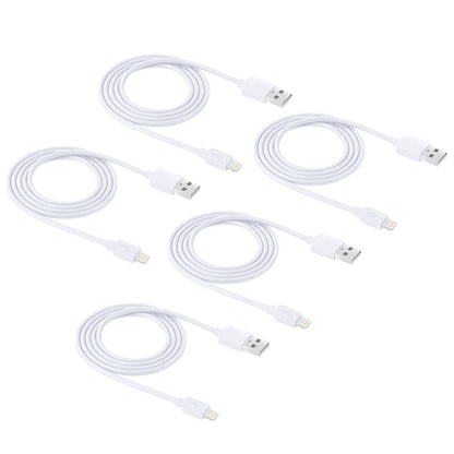 5 PCS HAWEEL 1m High Speed 8 pin to USB Sync and Charging Cable Kit for iPhone, iPad(White) - Apple Accessories by buy2fix | Online Shopping UK | buy2fix