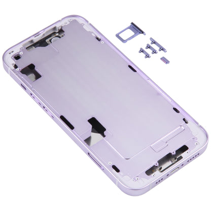 For iPhone 14 Battery Back Cover with Middle Frame / Side Keys(Purple) - Repair & Spare Parts by buy2fix | Online Shopping UK | buy2fix