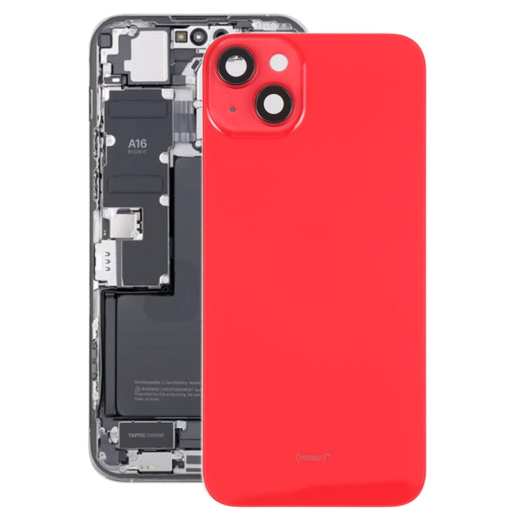 Glass Battery Back Cover with Holder for iPhone 14(Red) -  by buy2fix | Online Shopping UK | buy2fix