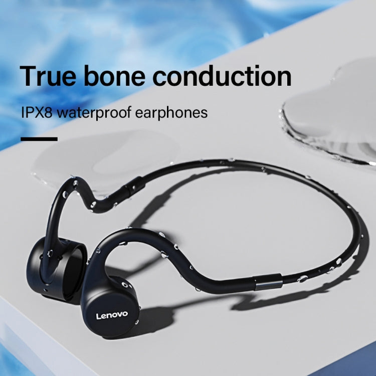 Lenovo X5 IPX8 Waterproof Bluetooth 5.0 Bone Conduction Wireless Earphones, Built-in 8G Memory (Black) - Neck-mounted Earphone by Lenovo | Online Shopping UK | buy2fix