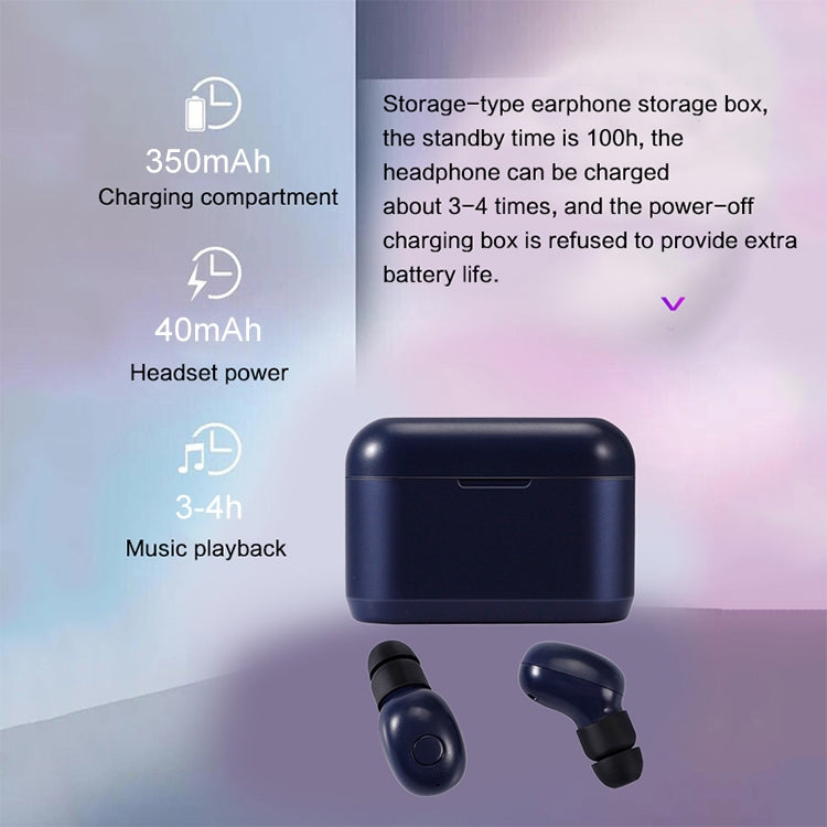 DT-4 IPX Waterproof Bluetooth 5.0 Wireless Bluetooth Earphone with 350mAh Magnetic Charging Box, Support for Calling(Black) - Bluetooth Earphone by buy2fix | Online Shopping UK | buy2fix