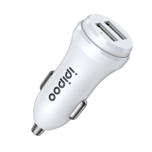 ipipoo XP-1 Dual USB Car Fast Charging Charger with Android Line (White) - In Car by ipipoo | Online Shopping UK | buy2fix