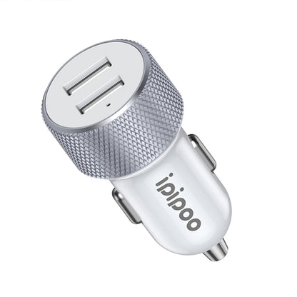 ipipoo XP-2 Dual USB Car Fast Charging Charger with Android Line(White) - In Car by ipipoo | Online Shopping UK | buy2fix