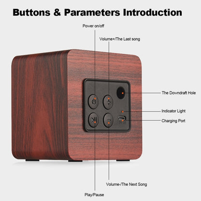 Q1 Wooden Mini Portable Mega Bass Wireless Bluetooth Speaker(Black) - Mini Speaker by buy2fix | Online Shopping UK | buy2fix