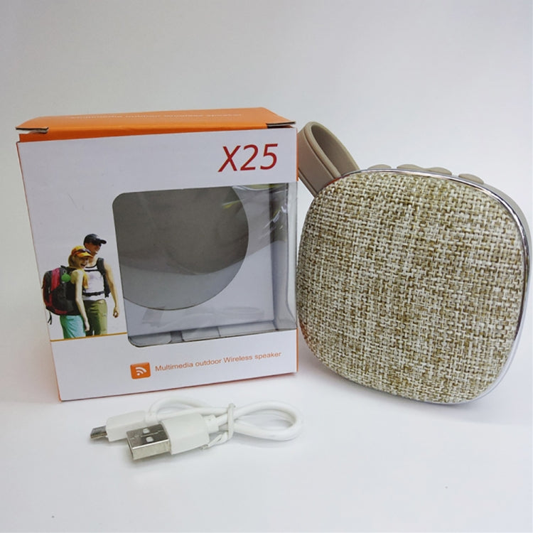 X25new Cloth Texture Square Portable Mini Bluetooth Speaker, Support Hands-free Call & TF Card & AUX(Grey) - Mini Speaker by buy2fix | Online Shopping UK | buy2fix