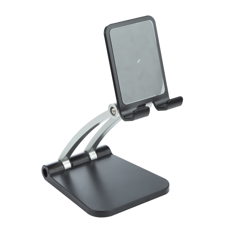 A18 Universal Aluminum Alloy Two-section Folding Mobile Phone Tablet Holder(Black) - Desktop Holder by buy2fix | Online Shopping UK | buy2fix
