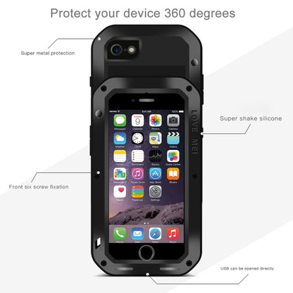 LOVE MEI for  iPhone 7 Professional and Powerful Dustproof Shockproof Anti-slip Metal Protective Case(Black) - More iPhone Cases by LOVE MEI | Online Shopping UK | buy2fix