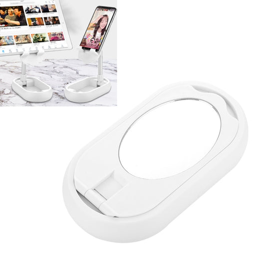 XC03 Telescopic Folding Mobile Phone Tablet Mirror Desktop Holder Bracket (White) - Desktop Holder by buy2fix | Online Shopping UK | buy2fix