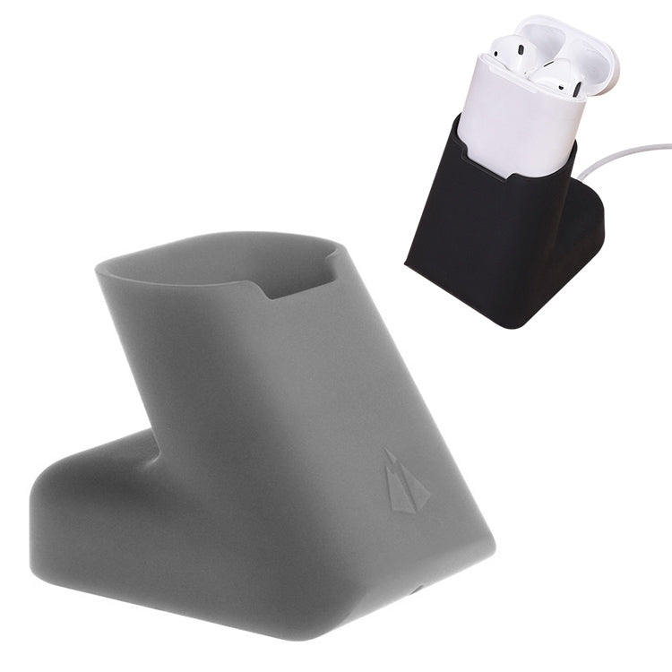 For Apple AirPods Creative Wireless Bluetooth Earphone Silicone Charging Box Charging Seat (Earphone is not Included), Size: 5.1*5.4*6.7cm(Grey) - Apple Accessories by buy2fix | Online Shopping UK | buy2fix