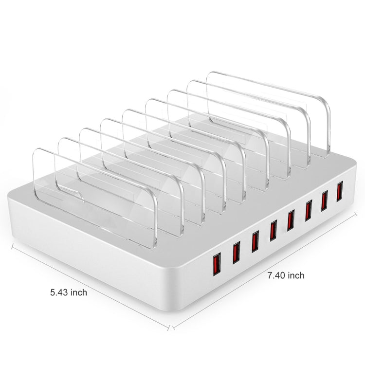 X6 96W 2.4A 8 USB Ports Smart Charger with Detachable Bezel, UK Plug(White) - Multifunction Charger by buy2fix | Online Shopping UK | buy2fix