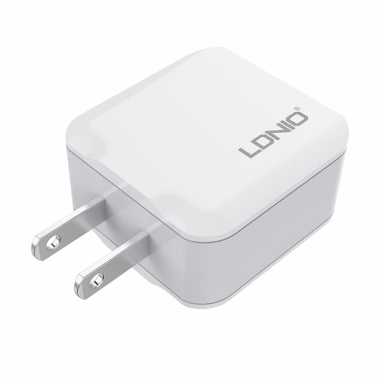 LDNIO A2201 2.4A Dual USB Charging Head Travel Direct Charge Mobile Phone Adapter Charger With Micro Data Cable (US Plug) - USB Charger by LDNIO | Online Shopping UK | buy2fix