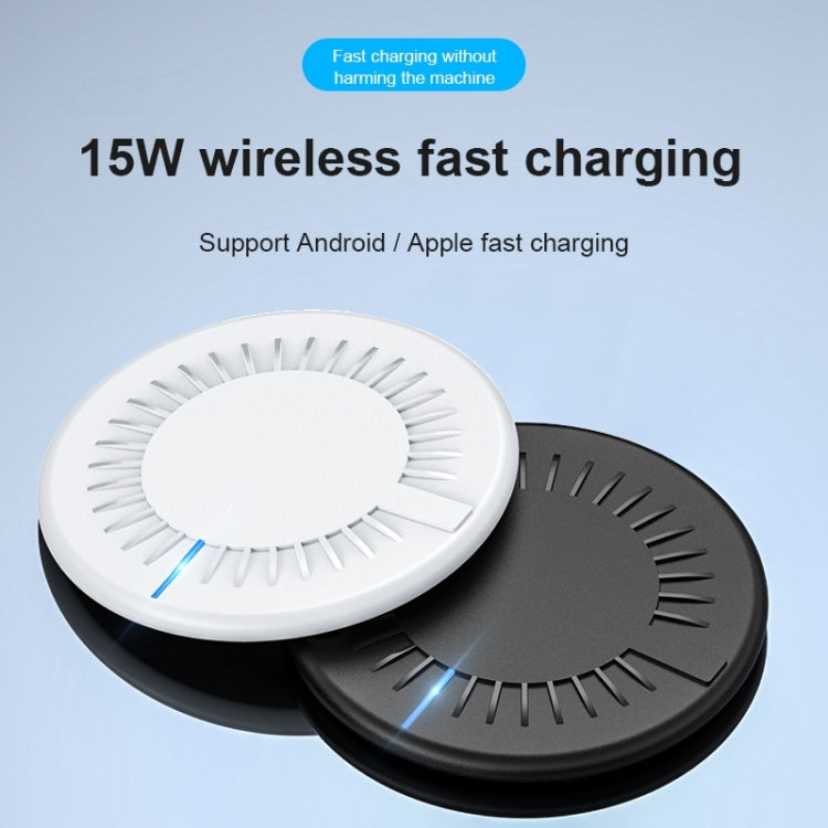 964 15W Round Shape Wireless Fast Charging(Black) - Apple Accessories by buy2fix | Online Shopping UK | buy2fix