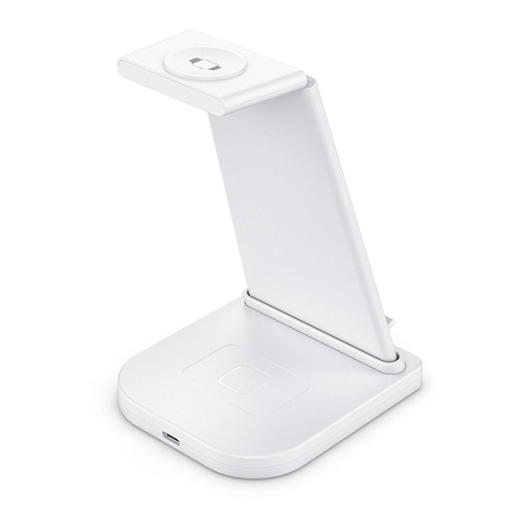 10W 3 in 1 QC 3.0  Vertical Multi-function Wireless Charger with Stand Function, Suitable for Mobile Phones / Apple Watch / AirPods (White) - Multifunction Charger by buy2fix | Online Shopping UK | buy2fix