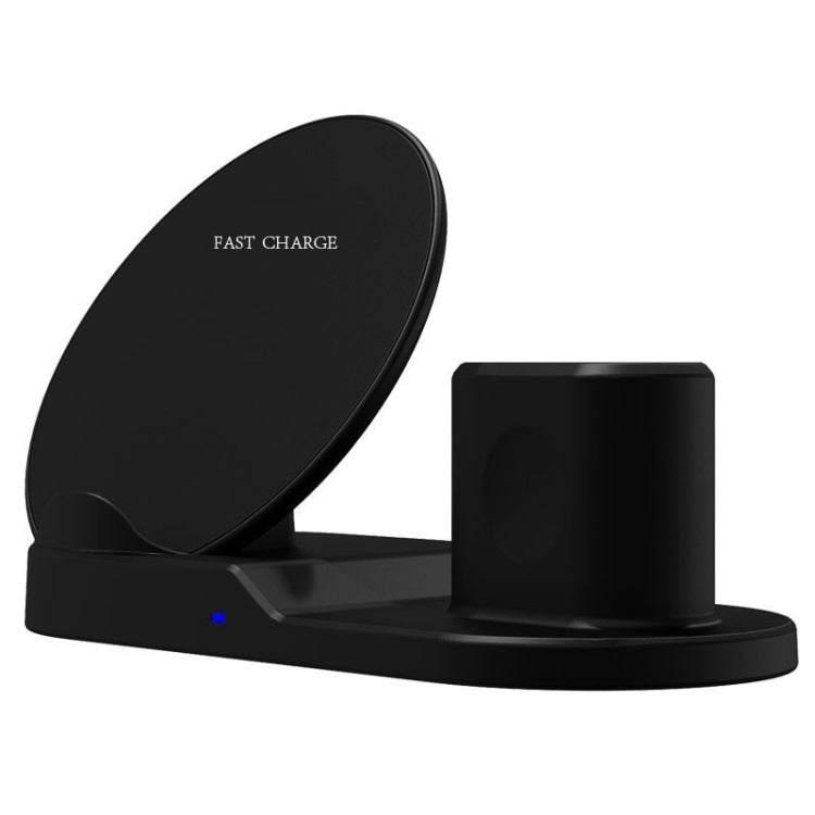 N30 3 in 1 Fast Wireless Charger Holder for Qi Standard Smartphones & iWatch & AirPods(Black) - Multifunction Charger by buy2fix | Online Shopping UK | buy2fix